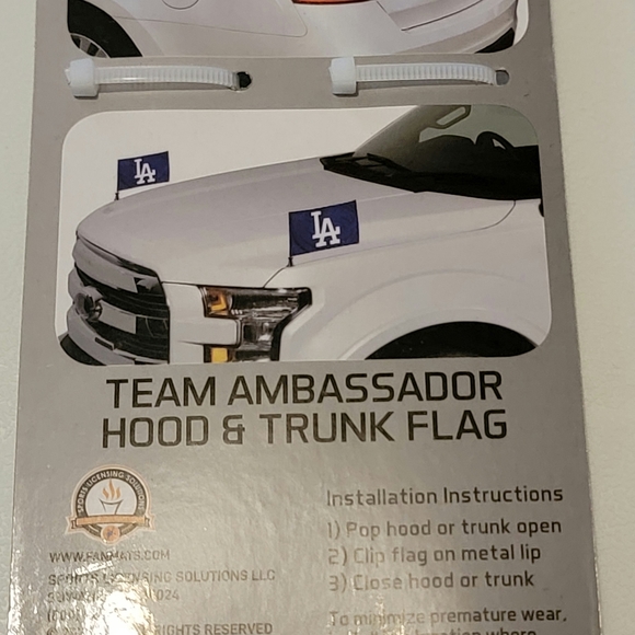 Sold Out LOS ANGELES DODGERS MINI AMBASSADOR CAR FLAGS REPRESENT - Picture 3 of 5